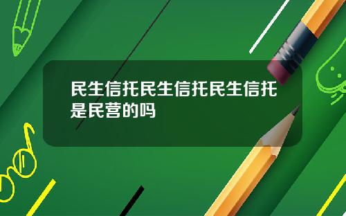 民生信托民生信托民生信托是民营的吗