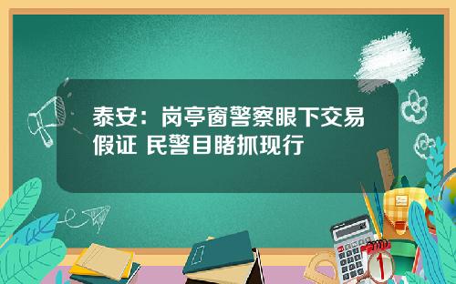 泰安：岗亭窗警察眼下交易假证 民警目睹抓现行