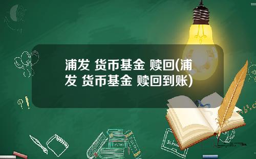 浦发 货币基金 赎回(浦发 货币基金 赎回到账)
