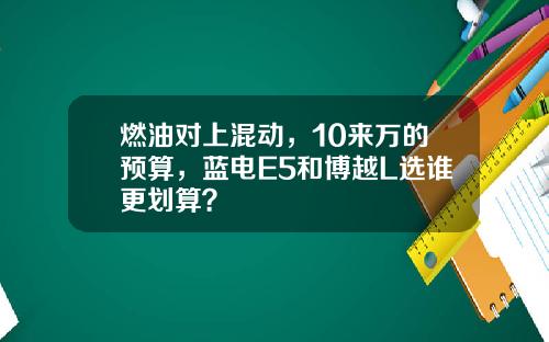 燃油对上混动，10来万的预算，蓝电E5和博越L选谁更划算？