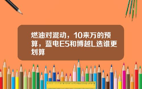 燃油对混动，10来万的预算，蓝电E5和博越L选谁更划算