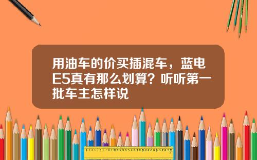 用油车的价买插混车，蓝电E5真有那么划算？听听第一批车主怎样说