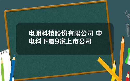 电明科技股份有限公司 中电科下属9家上市公司