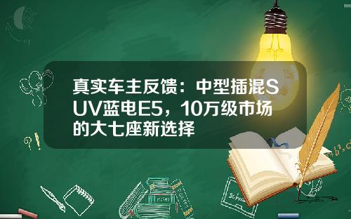 真实车主反馈：中型插混SUV蓝电E5，10万级市场的大七座新选择