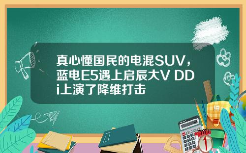 真心懂国民的电混SUV，蓝电E5遇上启辰大V DDi上演了降维打击