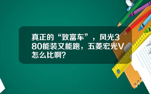真正的“致富车”，风光380能装又能跑，五菱宏光V怎么比啊？