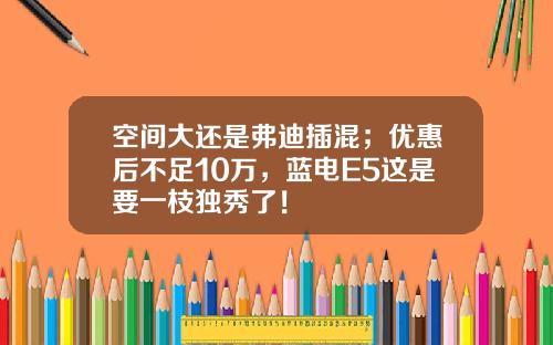 空间大还是弗迪插混；优惠后不足10万，蓝电E5这是要一枝独秀了！