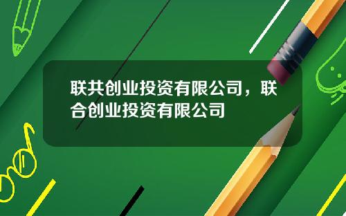 联共创业投资有限公司，联合创业投资有限公司