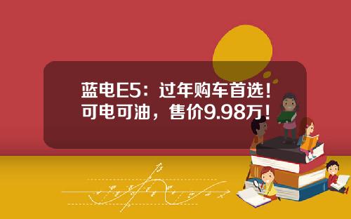 蓝电E5：过年购车首选！可电可油，售价9.98万！
