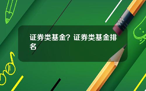证券类基金？证券类基金排名
