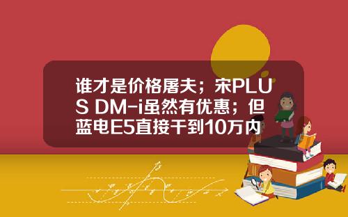 谁才是价格屠夫；宋PLUS DM-i虽然有优惠；但蓝电E5直接干到10万内