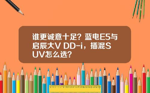 谁更诚意十足？蓝电E5与启辰大V DD-i，插混SUV怎么选？