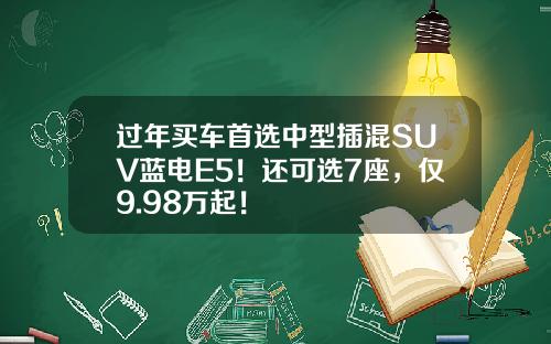过年买车首选中型插混SUV蓝电E5！还可选7座，仅9.98万起！