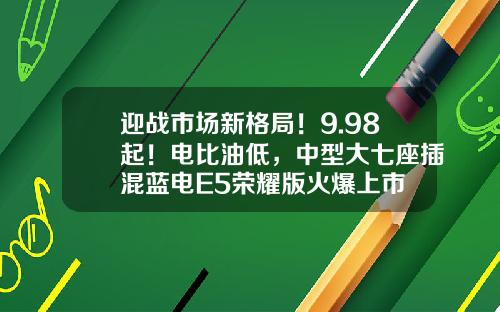 迎战市场新格局！9.98起！电比油低，中型大七座插混蓝电E5荣耀版火爆上市