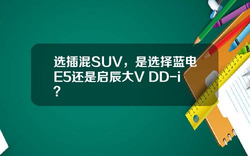 选插混SUV，是选择蓝电E5还是启辰大V DD-i？