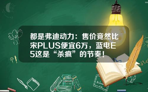 都是弗迪动力：售价竟然比宋PLUS便宜6万，蓝电E5这是“杀疯”的节奏！
