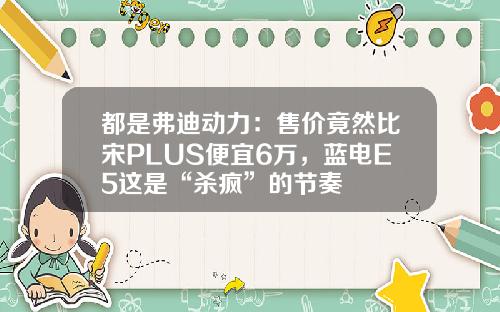 都是弗迪动力：售价竟然比宋PLUS便宜6万，蓝电E5这是“杀疯”的节奏