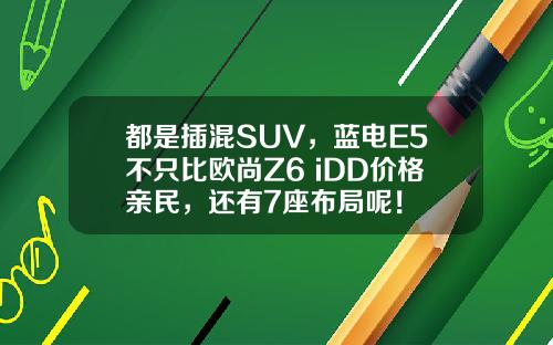 都是插混SUV，蓝电E5不只比欧尚Z6 iDD价格亲民，还有7座布局呢！