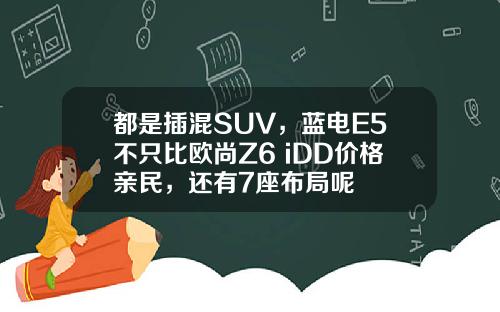 都是插混SUV，蓝电E5不只比欧尚Z6 iDD价格亲民，还有7座布局呢