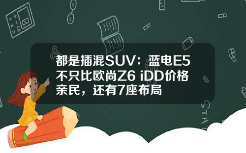都是插混SUV：蓝电E5不只比欧尚Z6 iDD价格亲民，还有7座布局