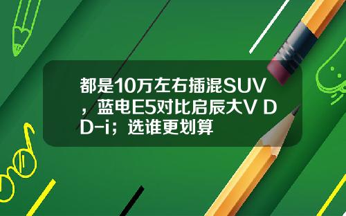 都是10万左右插混SUV，蓝电E5对比启辰大V DD-i；选谁更划算