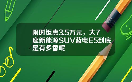 限时钜惠3.5万元，大7座新能源SUV蓝电E5到底是有多香呢