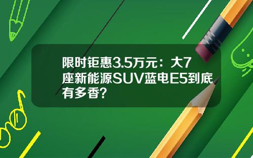 限时钜惠3.5万元：大7座新能源SUV蓝电E5到底有多香？