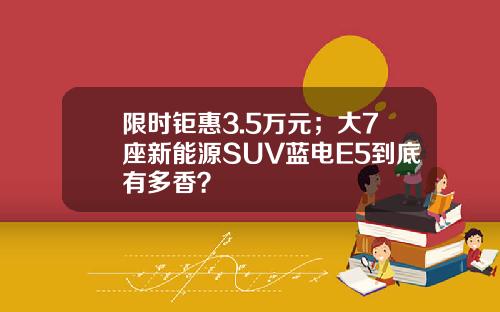 限时钜惠3.5万元；大7座新能源SUV蓝电E5到底有多香？