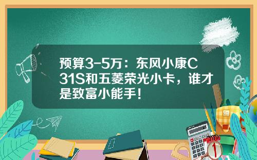预算3-5万：东风小康C31S和五菱荣光小卡，谁才是致富小能手！