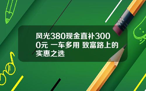 风光380现金直补3000元 一车多用 致富路上的实惠之选
