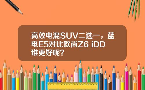 高效电混SUV二选一，蓝电E5对比欧尚Z6 iDD谁更好呢？