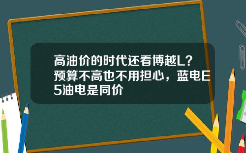高油价的时代还看博越L？预算不高也不用担心，蓝电E5油电是同价