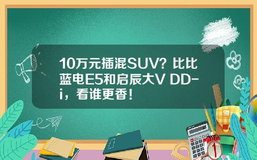 10万元插混SUV？比比蓝电E5和启辰大V DD-i，看谁更香！