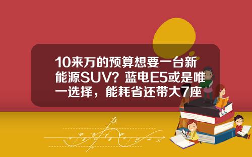 10来万的预算想要一台新能源SUV？蓝电E5或是唯一选择，能耗省还带大7座