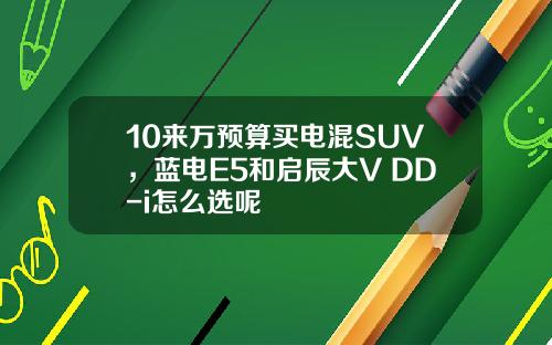 10来万预算买电混SUV，蓝电E5和启辰大V DD-i怎么选呢