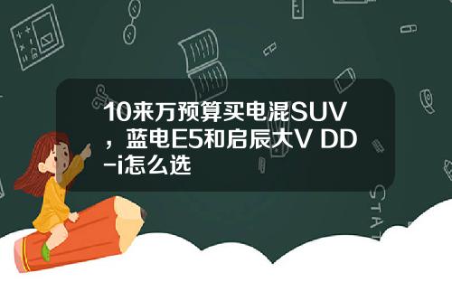 10来万预算买电混SUV，蓝电E5和启辰大V DD-i怎么选
