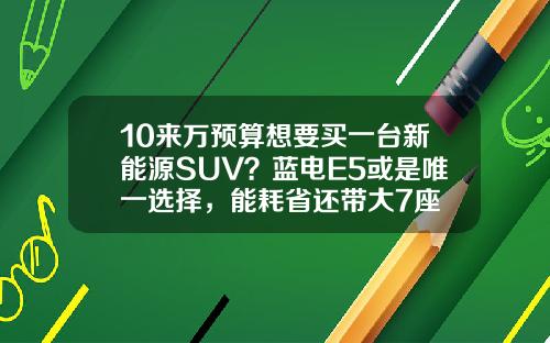 10来万预算想要买一台新能源SUV？蓝电E5或是唯一选择，能耗省还带大7座