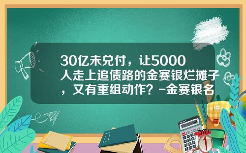30亿未兑付，让5000人走上追债路的金赛银烂摊子，又有重组动作？-金赛银名下有多少资产