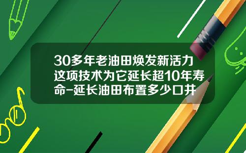 30多年老油田焕发新活力这项技术为它延长超10年寿命-延长油田布置多少口井