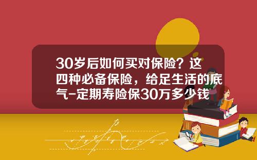 30岁后如何买对保险？这四种必备保险，给足生活的底气-定期寿险保30万多少钱
