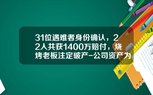 31位遇难者身份确认，22人共获1400万赔付，烧烤老板注定破产-公司资产为0员工赔偿
