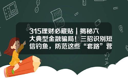 315理财必藏贴｜揭秘六大典型金融骗局！三招识别短信钓鱼，防范这些“套路”营销-泛亚山西维权群是多少