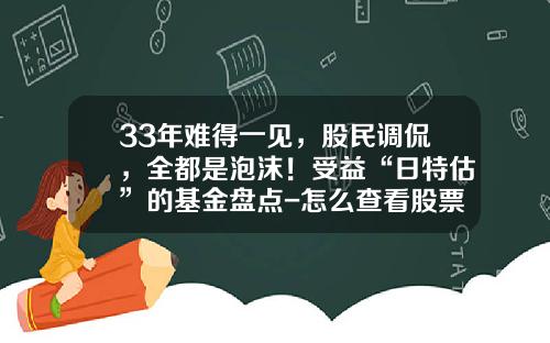 33年难得一见，股民调侃，全都是泡沫！受益“日特估”的基金盘点-怎么查看股票资讯指数基金