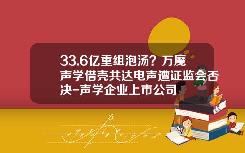 33.6亿重组泡汤？万魔声学借壳共达电声遭证监会否决-声学企业上市公司