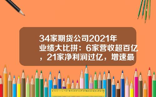 34家期货公司2021年业绩大比拼：6家营收超百亿，21家净利润过亿，增速最快的竟是这家公司……-广发期货子公司