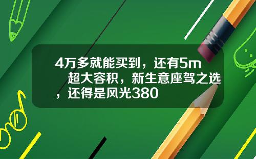 4万多就能买到，还有5m³超大容积，新生意座驾之选，还得是风光380