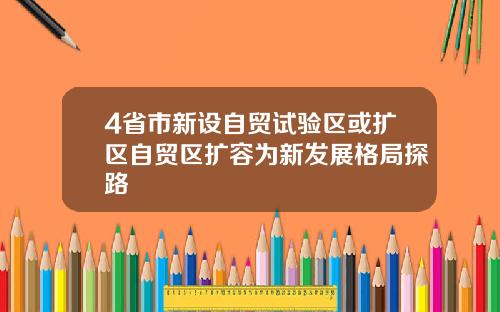 4省市新设自贸试验区或扩区自贸区扩容为新发展格局探路