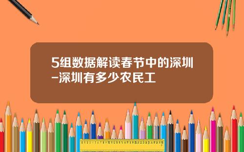 5组数据解读春节中的深圳-深圳有多少农民工