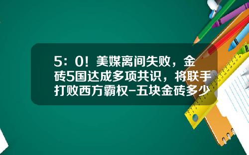 5：0！美媒离间失败，金砖5国达成多项共识，将联手打败西方霸权-五块金砖多少克