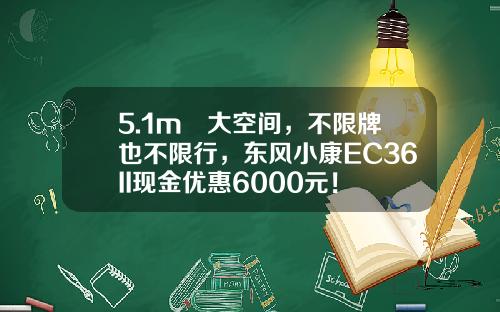 5.1m³大空间，不限牌也不限行，东风小康EC36II现金优惠6000元！